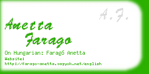 anetta farago business card